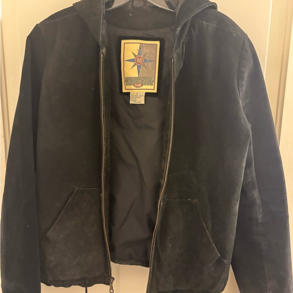 Brown and Black Leather Jacket